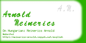 arnold meinerics business card